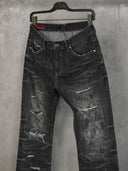 「ABYSM」Blackened Distressed Straight-Leg Jeans