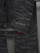 「ABYSM」Blackened Distressed Straight-Leg Jeans