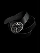 「IRIS」Silver-Plated Iris Leather Belt Set