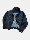 「POLAR NIGHT」Gradient Waxed Deconstructed Denim Jacket