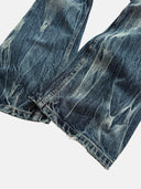 「TSUNAMI」 Lightning Fade Curved-Leg Jeans