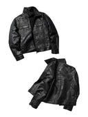 「EXPLOSION」Sculptural Crackle-Finish Jacket