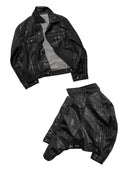 「DIM LIGHT」Coated Creased Slim-Fit Denim Jacket