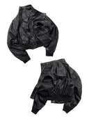 「DARK OPS」 Matte Coated Curved-Sleeve Bomber