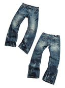 「TSUNAMI」 Lightning Fade Curved-Leg Jeans