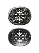 「IRIS」Silver-Plated Iris Leather Belt Set