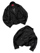 「DARK CHROME」 Exoskeletal Nylon Moto Jacket