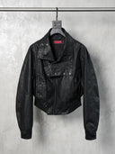 「DARK OPS」 Matte Coated Curved-Sleeve Bomber