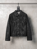 「DIM LIGHT」Coated Creased Slim-Fit Denim Jacket