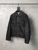 「DIM LIGHT」Coated Creased Slim-Fit Denim Jacket