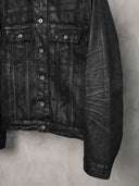 「DIM LIGHT」Coated Creased Slim-Fit Denim Jacket