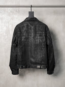 「DIM LIGHT」Coated Creased Slim-Fit Denim Jacket