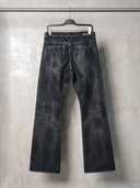「LUTSER II」NAVY-WAXED Creased Skinny Jeans