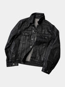 「DIM LIGHT」Coated Creased Slim-Fit Denim Jacket