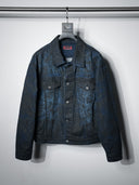 「POLAR NIGHT」Gradient Waxed Deconstructed Denim Jacket