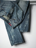 「TSUNAMI」 Lightning Fade Curved-Leg Jeans