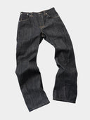「STRUCTURE」Engineered Selvedge Curved-Leg Jeans