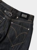 「STRUCTURE」Engineered Selvedge Curved-Leg Jeans