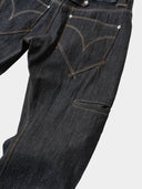 「STRUCTURE」Engineered Selvedge Curved-Leg Jeans