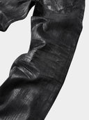 「LUTSER I」DARK-WAXED Creased Skinny Jeans