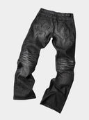 「COLD STEEL」 Washed Grey Creased Slim-Fit Jeans