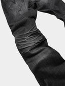 「COLD STEEL」 Washed Grey Creased Slim-Fit Jeans