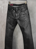 「LUTSER I」DARK-WAXED Creased Skinny Jeans