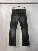 「COLD STEEL」 Washed Grey Creased Slim-Fit Jeans