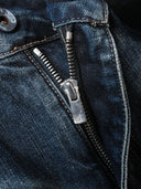 「TORNADO I」Washed Blue Selvedge Curved-Leg Jeans