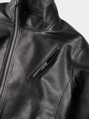 「RED OWL」Sculpted Asymmetric PU Jacket