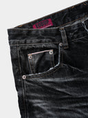 「TORNADO II」Washed Grey Selvedge Curved-Leg Jeans