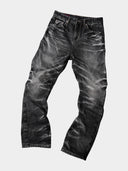 「TORNADO II」Washed Grey Selvedge Curved-Leg Jeans
