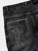 「TORNADO II」Washed Grey Selvedge Curved-Leg Jeans