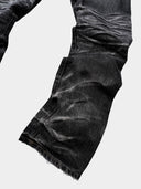 「TORNADO II」Washed Grey Selvedge Curved-Leg Jeans
