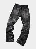 「TORNADO II」Washed Grey Selvedge Curved-Leg Jeans