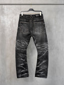 「TORNADO II」Washed Grey Selvedge Curved-Leg Jeans