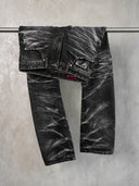 「TORNADO II」Washed Grey Selvedge Curved-Leg Jeans