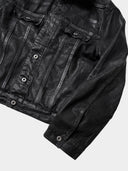 「DIM LIGHT」Coated Creased Slim-Fit Denim Jacket