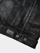 「DIM LIGHT」Coated Creased Slim-Fit Denim Jacket