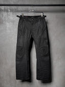 「DARK ROCK」 Deconstructed Waxed Boot-Cut Jeans