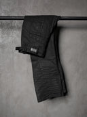 「DARK ROCK」 Deconstructed Waxed Boot-Cut Jeans