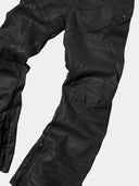 「DARK ROCK」 Deconstructed Waxed Boot-Cut Jeans
