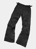 「DARK ROCK」 Deconstructed Waxed Boot-Cut Jeans