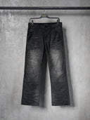 「FOG DEMON」Washed Moleskin Creased Straight-Leg Cargo Pants