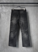 「FOG DEMON」Washed Moleskin Creased Straight-Leg Cargo Pants