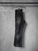 「FOG DEMON」Washed Moleskin Creased Straight-Leg Cargo Pants