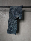 「THRONS」Slash-Distressed Straight-Leg Jeans
