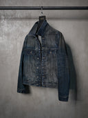 「STAR NIGHT」Cropped Indigo Denim Jacket with Gradient Wash
