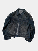 「STAR NIGHT」Cropped Indigo Denim Jacket with Gradient Wash