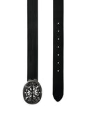 「IRIS」Silver-Plated Iris Leather Belt Set